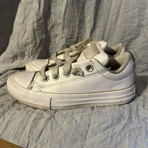 Converse Child Boys White Leather Shoes Sz. 12